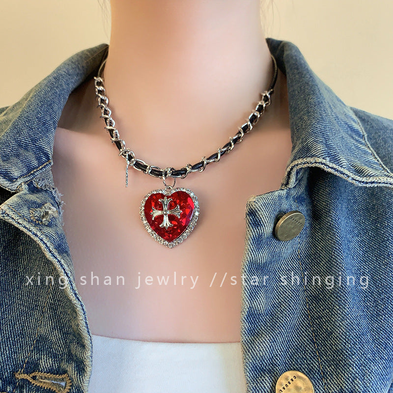 Wholesale   Love Beaded Clavicle Chain Necklace