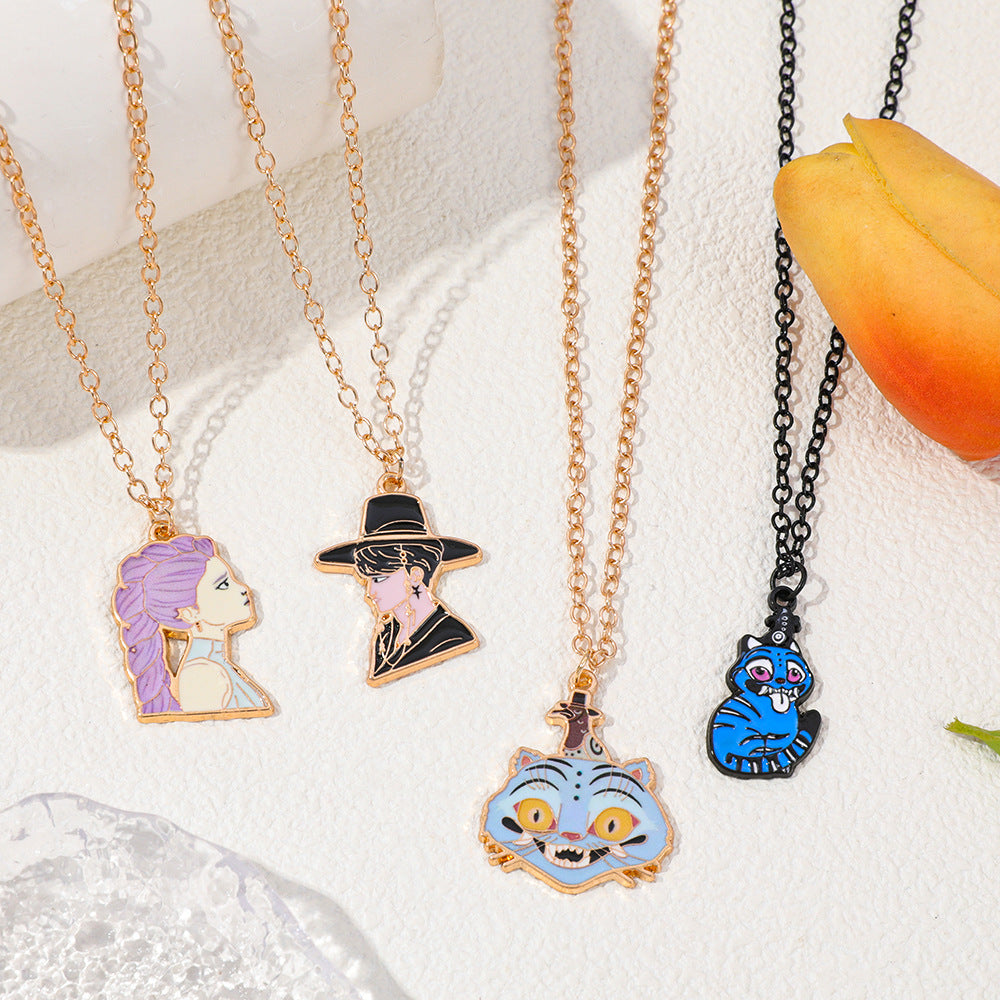 Wholesale KPop Demon Hunters Demon Hunters Necklace Cartoon Character Necklace