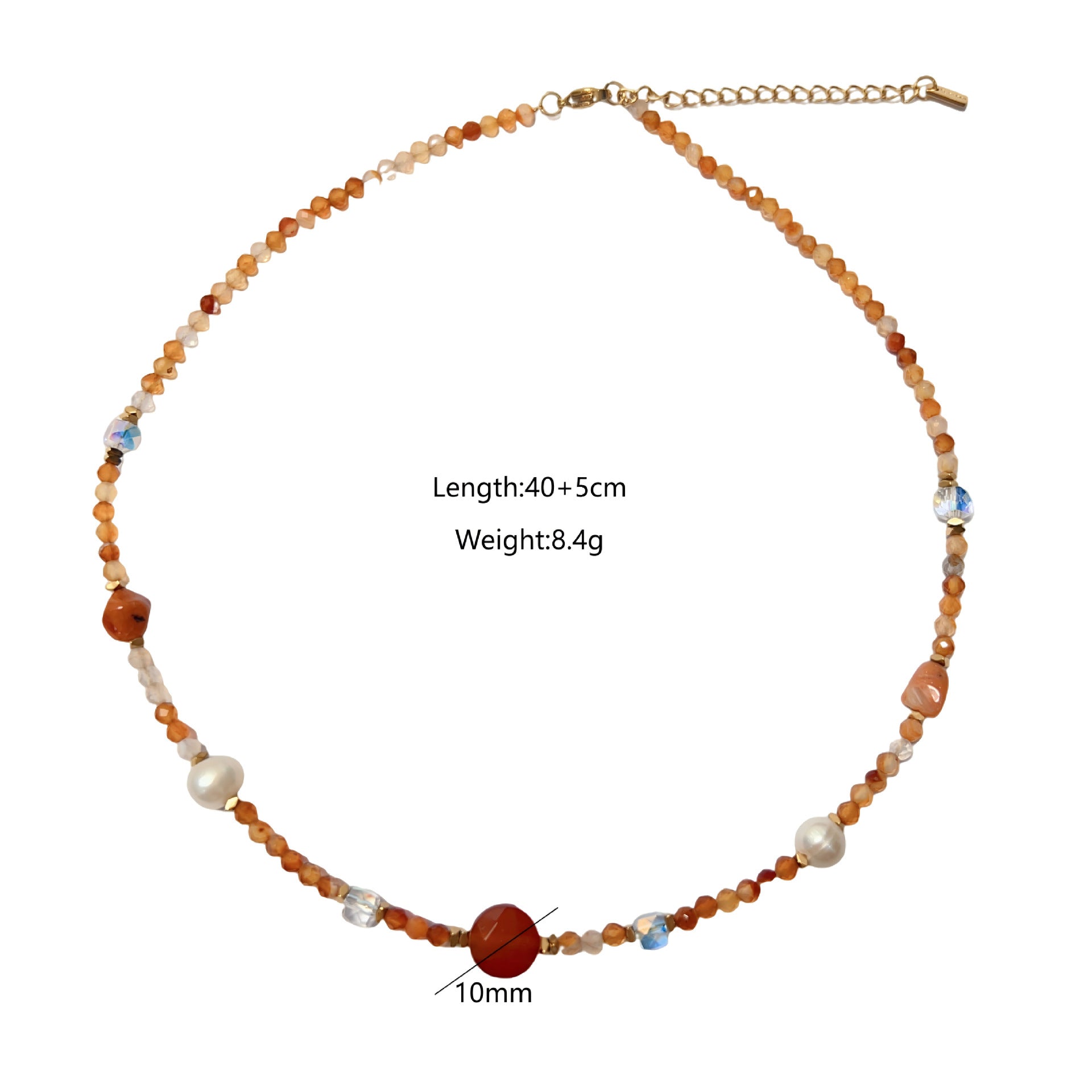 Wholesale Stainless Steel Bohemian Natural Stone Natural Pearl Necklace