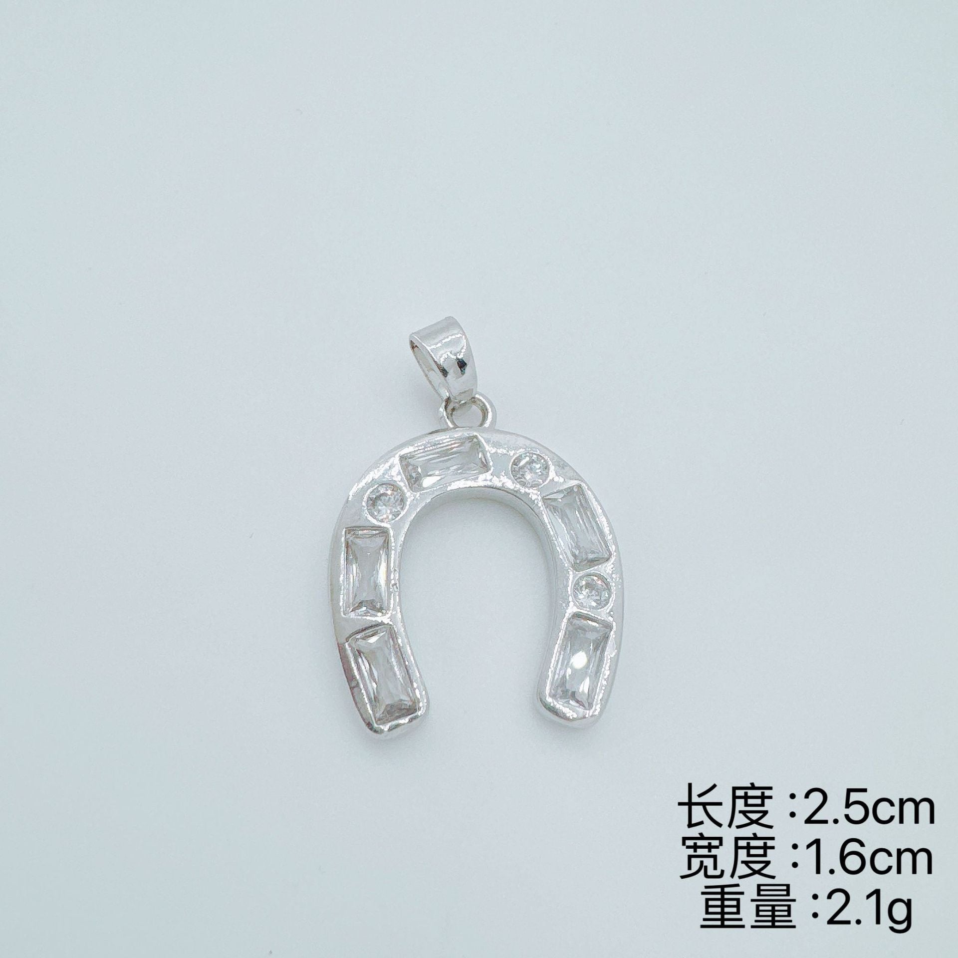 Wholesale Light Luxury Horseshoe Zircon Pendant Necklace,  Copper with 18K Gold Plating,  Jewelry Accessory