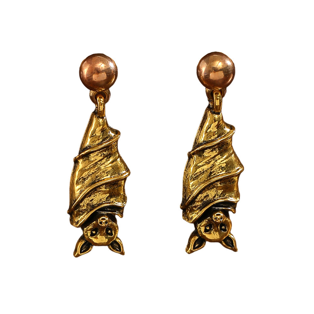 Wholesale Trendy Bat Earrings - Vintage Gold Zinc Alloy -  Jewelry Fashion Accessory