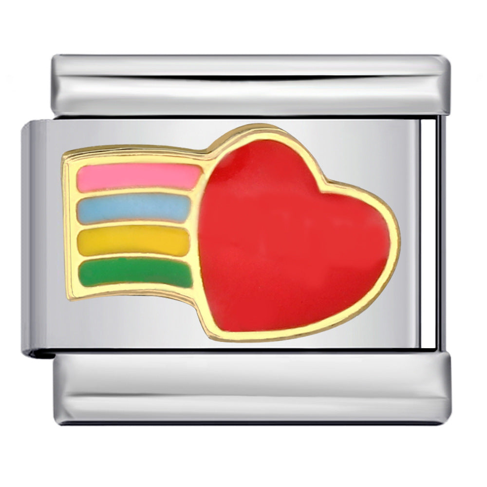 Wholesale Italian Charm Bracelet Rainbow Element Stainless Steel Composable Bracelet