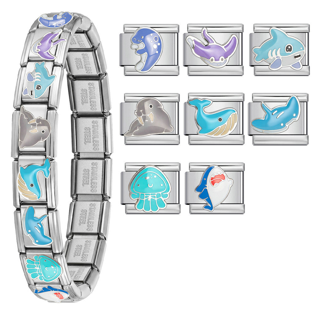 Wholesale Ocean Animal Stainless Steel Modular Bracelet DIY Jewelry Accessory for Resale