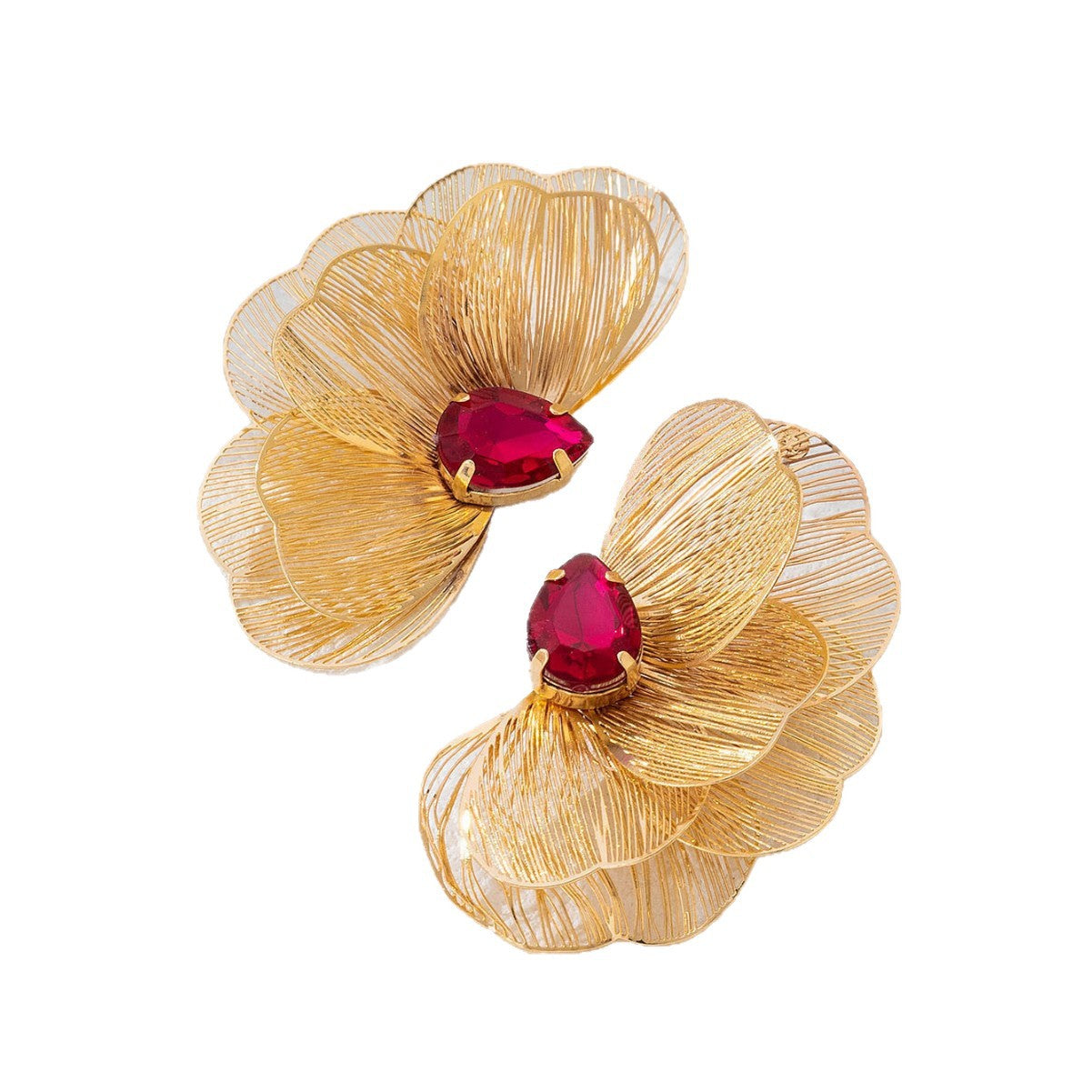 Wholesale Red Flower Earrings For Women Chic Fashion Jewelry Accessory Party Gift Boutique Resale