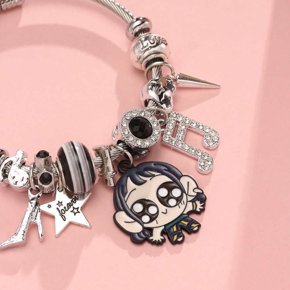 Wholesale KPOP cartoon stainless steel bracelet