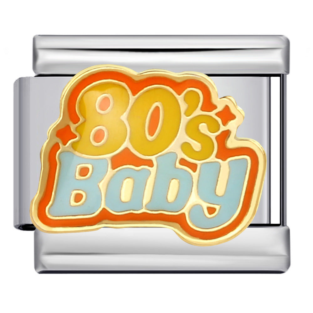 Wholesale 5pcs  9mm Italian Charm Starter Bracelets DIY square Single Section Creative Stainless Steel Composable Bracelet