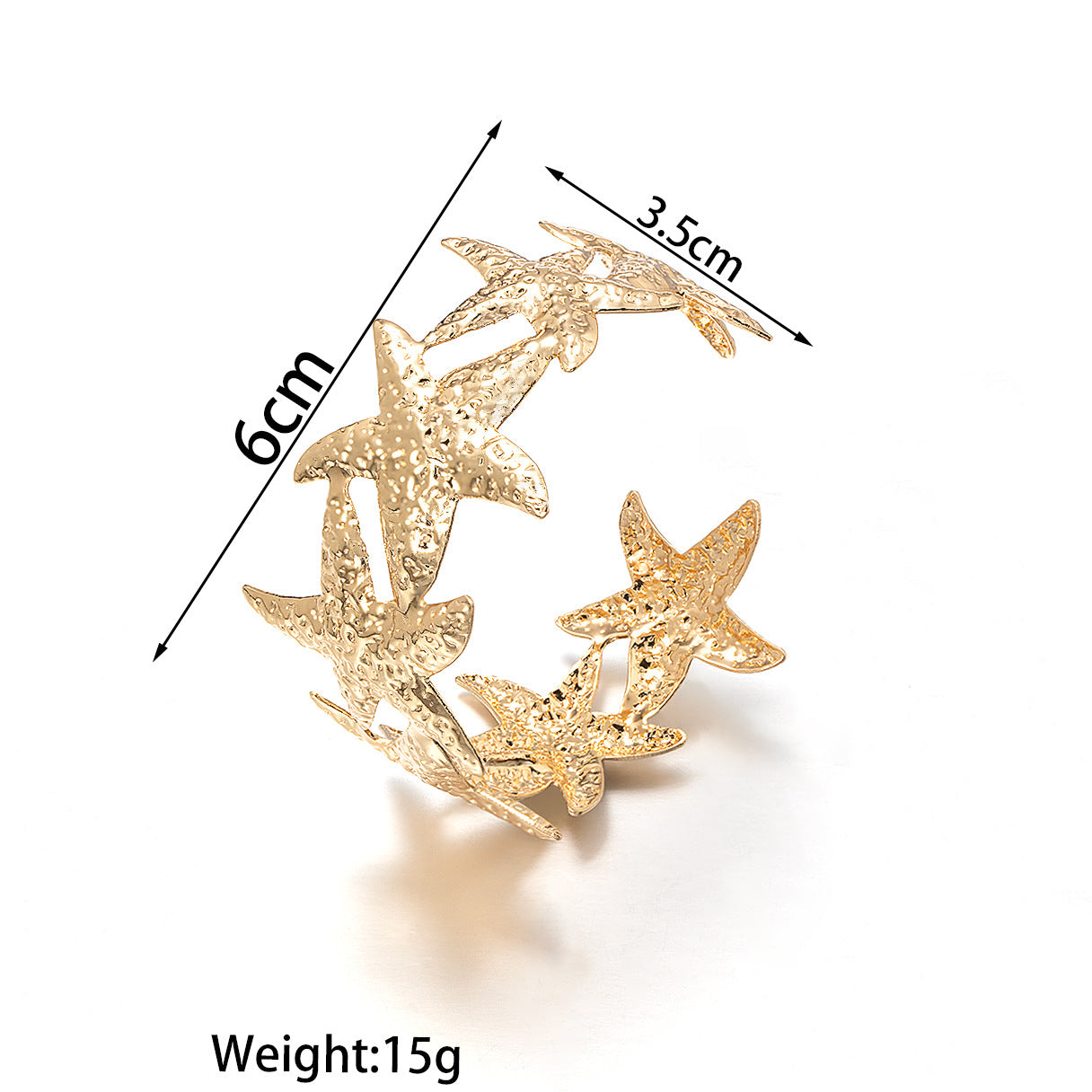 Wholesale Exaggerated iron bracelet alloy starfish bracelet