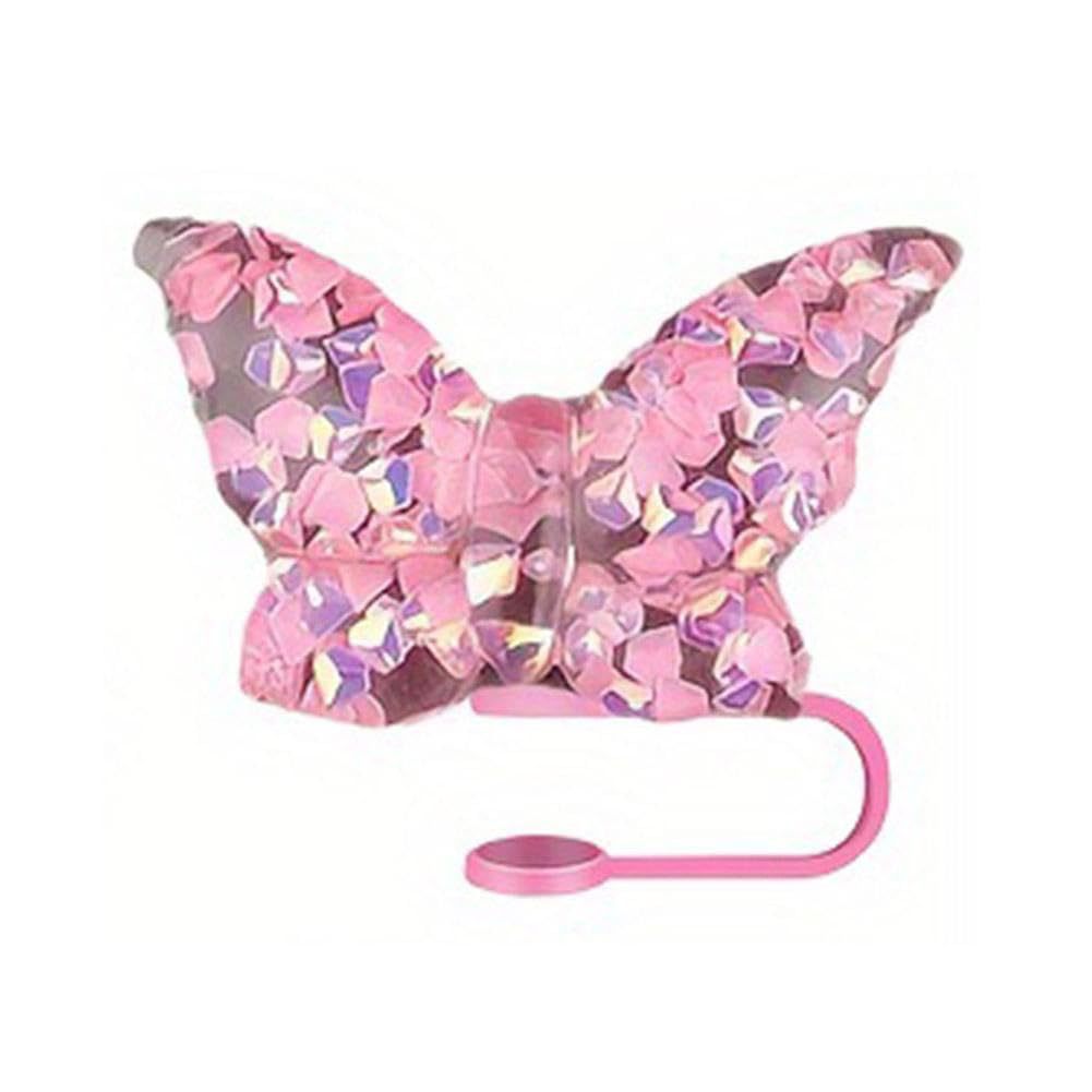 Wholesale  Resin Butterfly Creative Cartoon Sports PVC Soft Straw Tube Cap