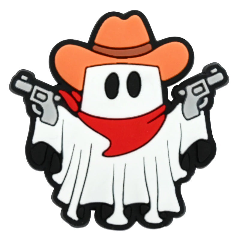 Wholesale Random 100pcs  Series White Ghost Clogs  PVC Soft Rubber Shoe Buckle Decoration