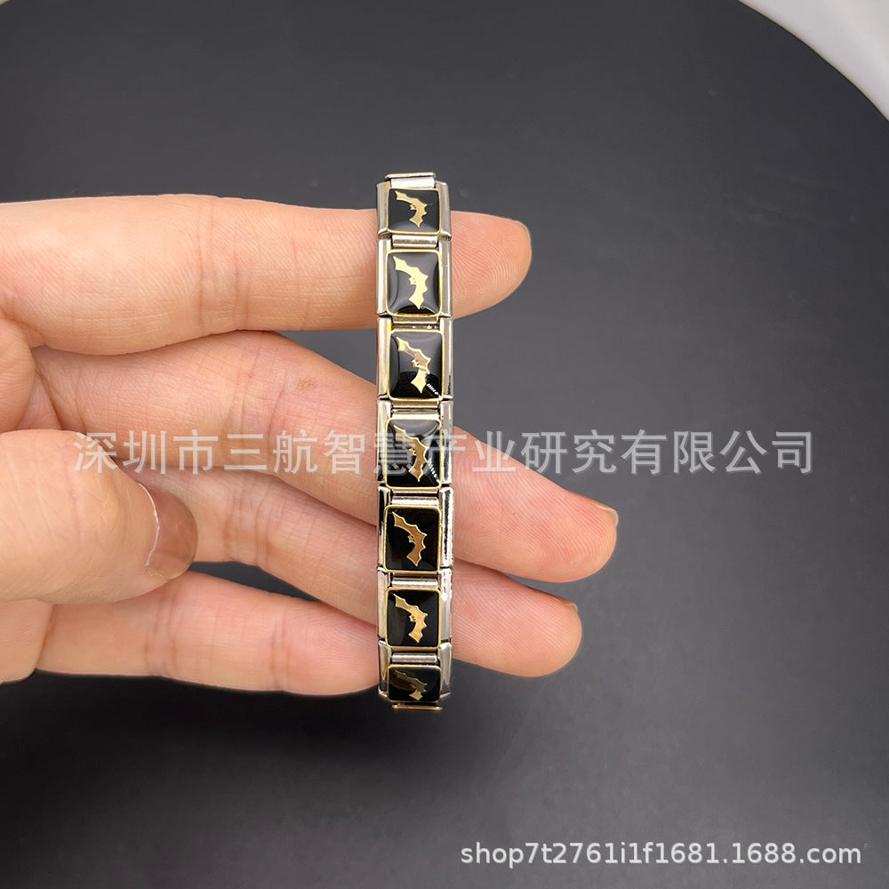 Wholesale 5pcs Italian Charm Bracelet 9mm DIY Splicing Cute Creative Stainless Steel Composable Bracelet