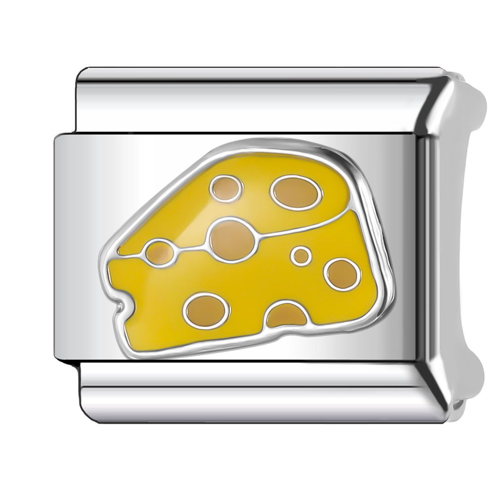 Wholesale Italian Charm Bracelet 9mm DIY Splicing Food & Beverage Series Stainless Steel Composable Bracelet