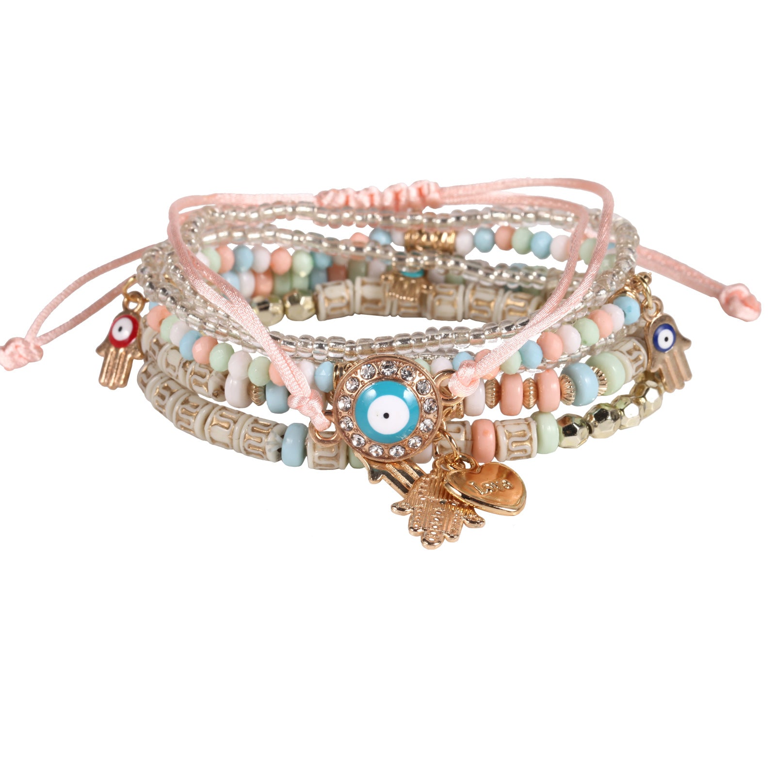 Wholesale Handmade Beaded Jewelry Evil Eye Bracelet Multi-layered Bracelet Beaded Bracelets ACC-BT-XinY002