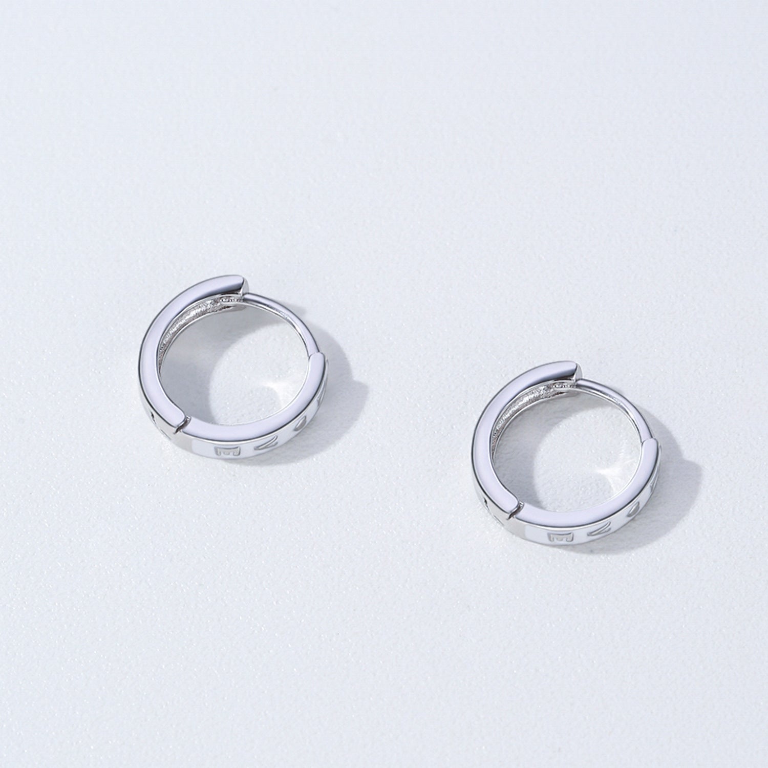 Wholesale S925 Sterling Silver White Romantic LOVE Solid Color Hoop Earrings