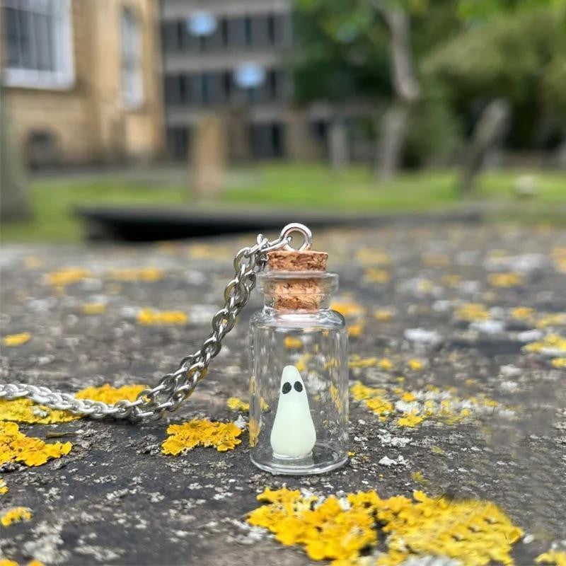 Wholesale  drift bottle luminous ghost necklace decoration