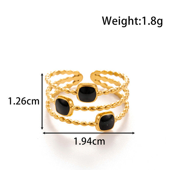 Wholesale  Red Titanium Steel Oil Dropping Light Luxury Retro Ring
