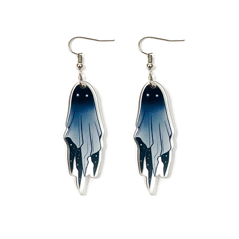 Wholesale   Ghost Cat Dark Style Acrylic Earrings