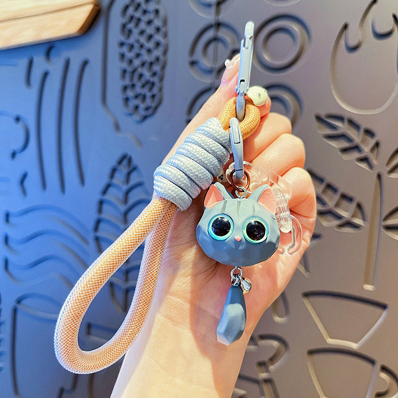 Wholesale Cartoon Cute Wood Carving Style Resin Cat Keychains ACC-KC-HangLi012