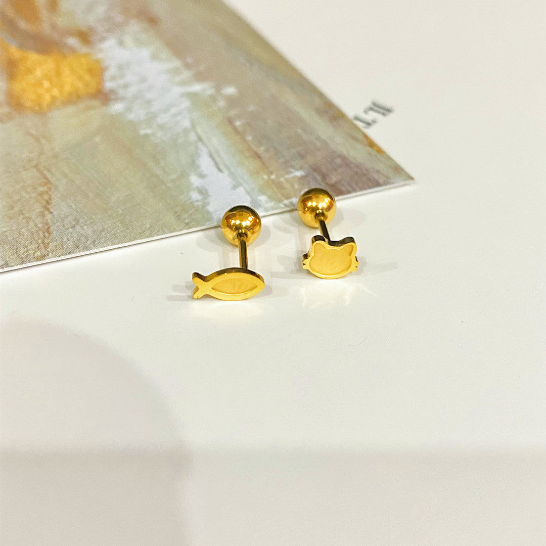 Wholesale Titanium Steel Animal Screw Earrings ACCVIP-ES-YZXW004