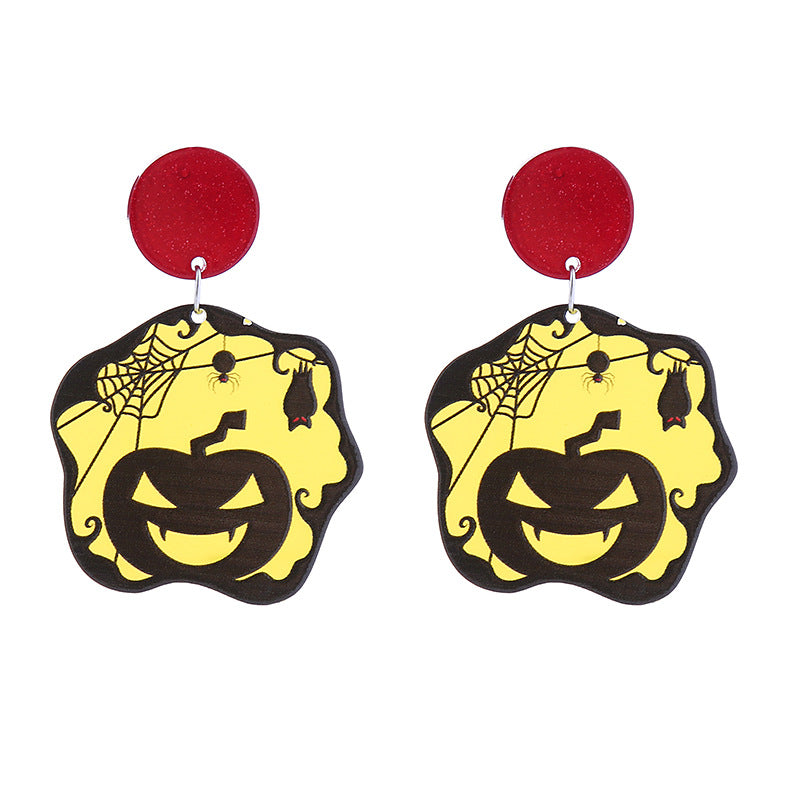 Wholesale  Acrylic  Earrings Pumpkin Skull Ghost Halloween Earrings
