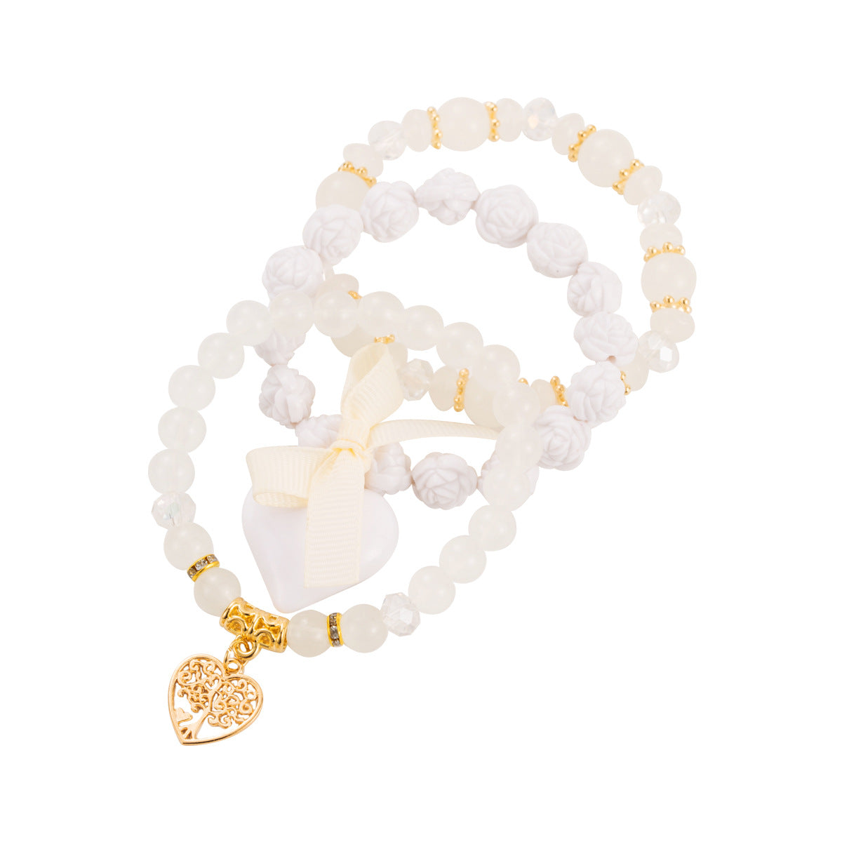 Wholesale  Bohemian Heart Pendant Multi-Layer Bracelet Set