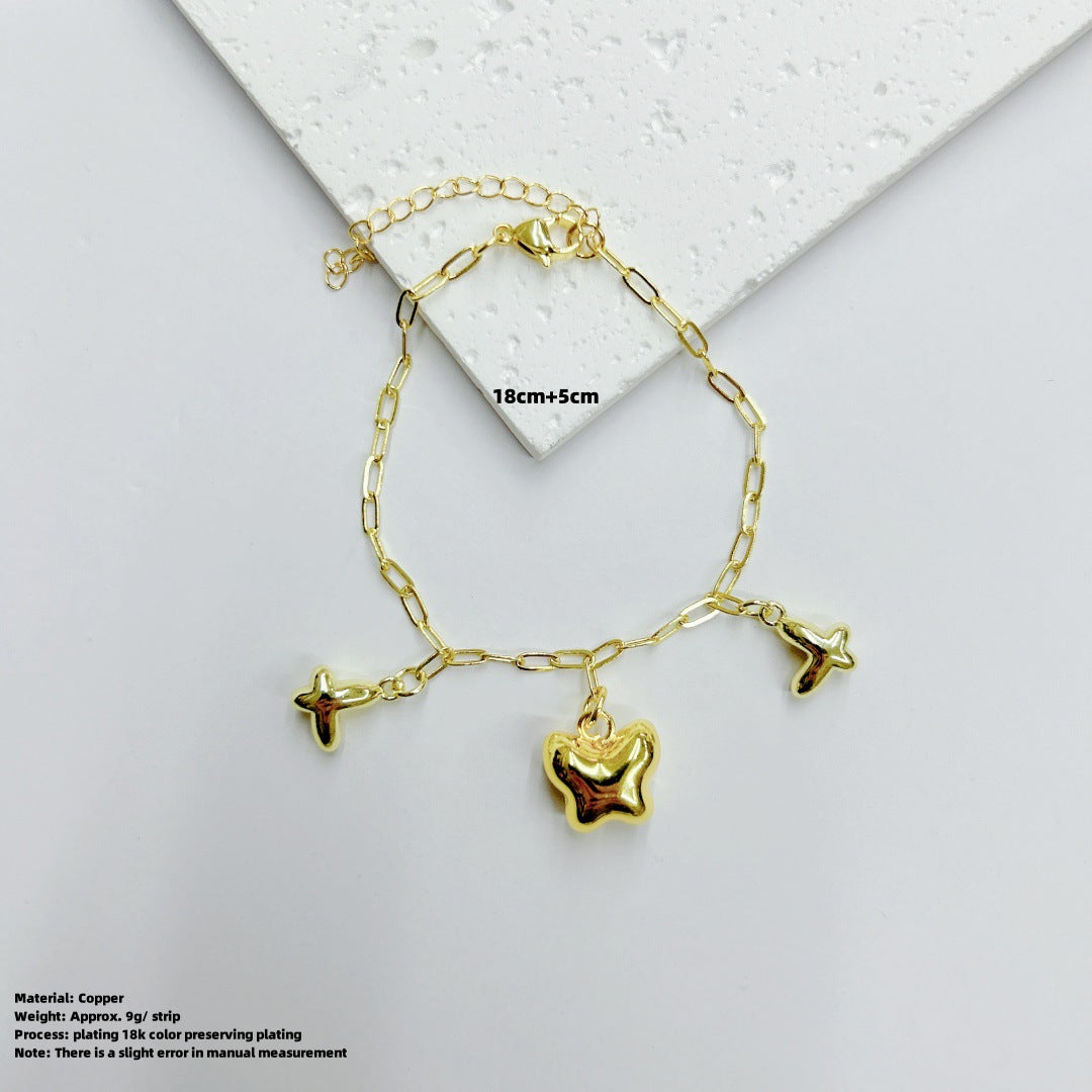 Wholesale Egg-shaped Chain Butterfly Love Five-pointed Star Bracelet