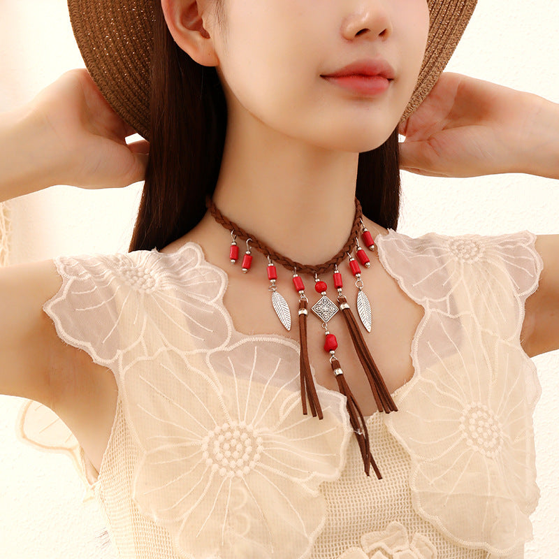 Wholesale Bohemian Turquoise Tassel Necklace