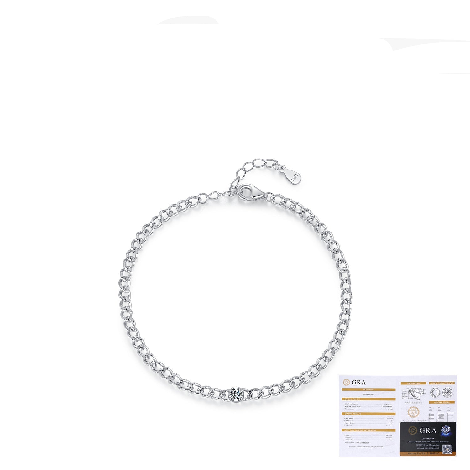 Wholesale D Color Mosan Diamond S925 Sterling Silver Flash Diamond Bracelet