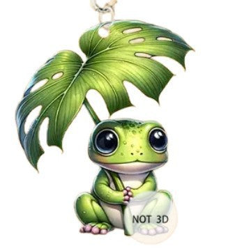Wholesale Cute  Quirky 2D Acrylic Frog Earrings