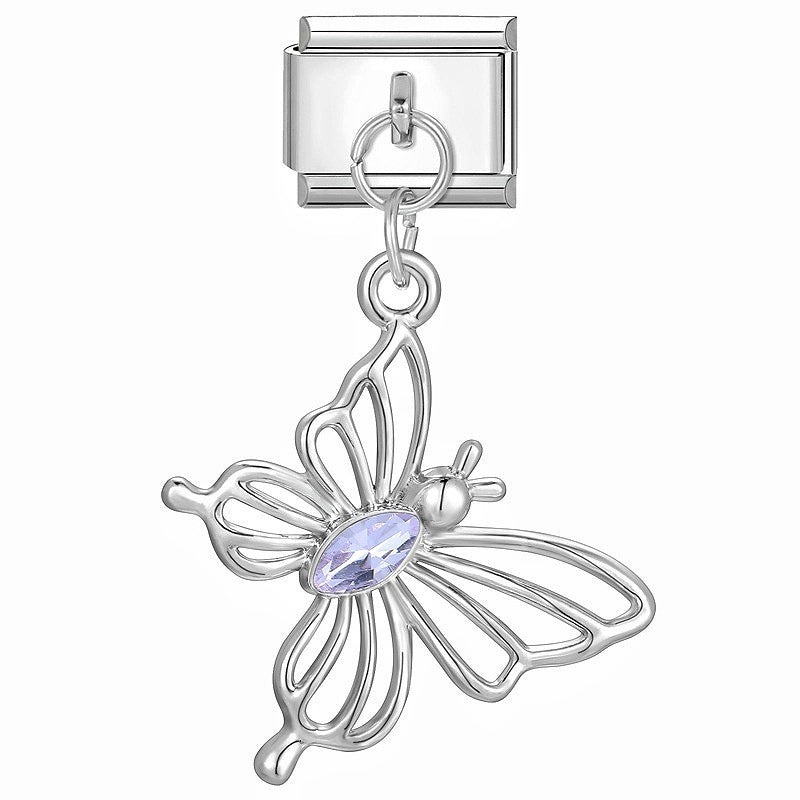 Wholesale Stainless Steel Butterfly Moon Pendant Charm DIY Bracelet Jewelry Making Accessory Boutique Resale