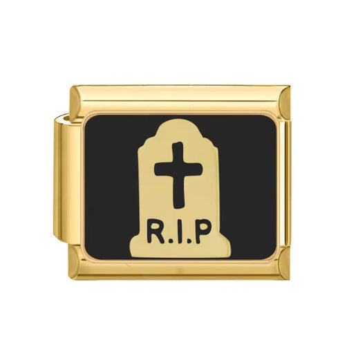 Wholesale  Italian Charm Bracelet 9mm DIY Cheers Leo Tombstone  Creative Stainless Steel Composable Bracelet