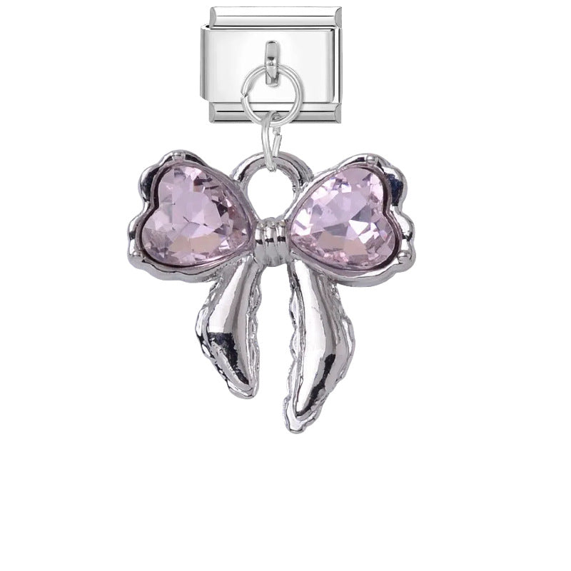 Wholesale Stylish DIY Bracelet Kit Titanium Steel Purple Pink Butterfly Star Charms Jewelry Accessory