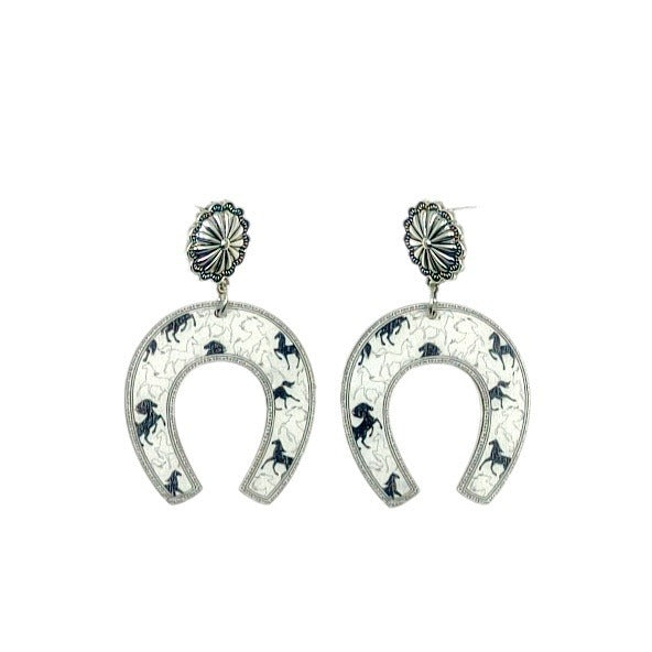 Wholesale Western Style Denim Wood Vintage Earrings ACC-ES-Yinx006