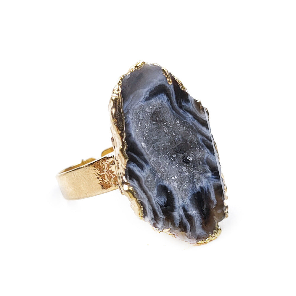 Wholesale Natural  Crystal hole ring