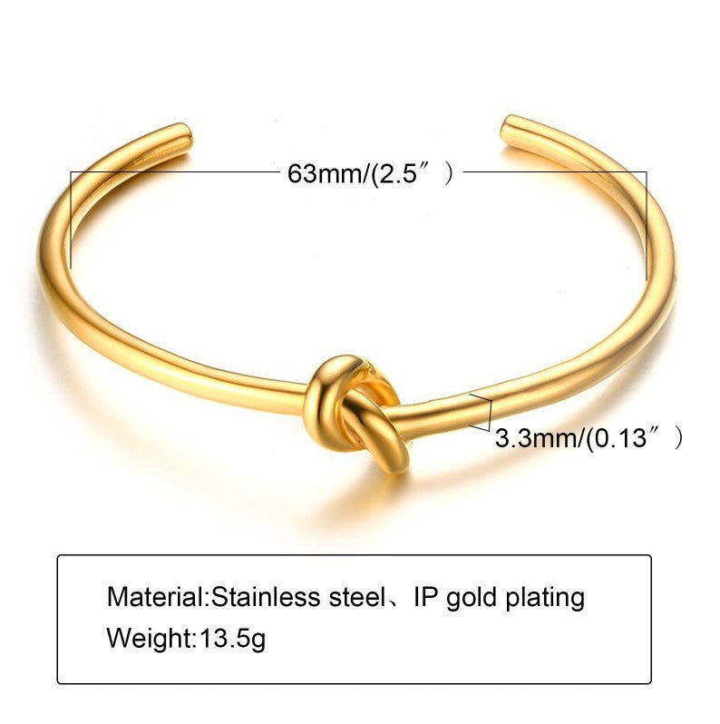Wholesale Open Bracelet Geometric Stainless Steel 18K Gold ACC-BT-HuaLanXin001