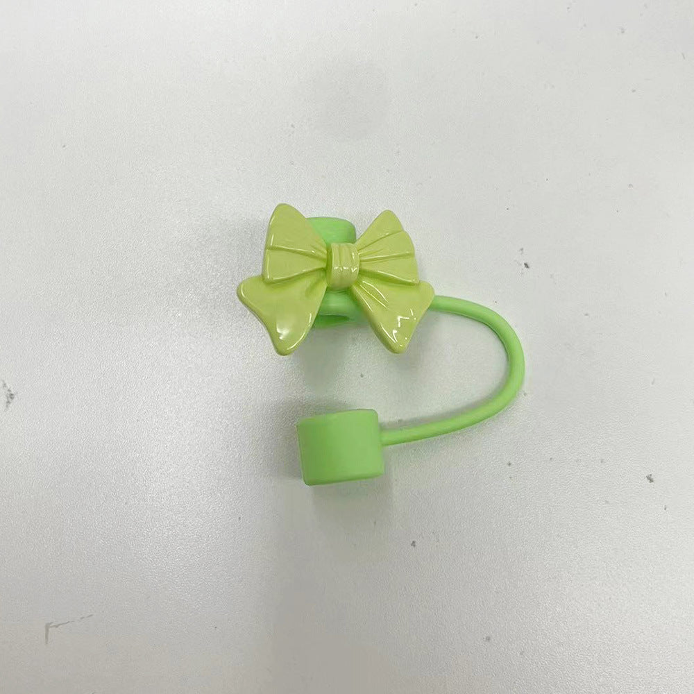 Wholesale  Cute Bow 10mm PVC Soft Straw Tube Cap