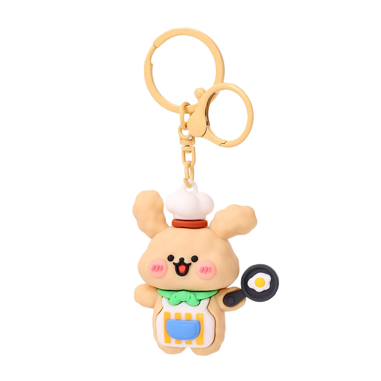 Wholesale Cute Chef Line Bunny PVC Keychain Bag Charm