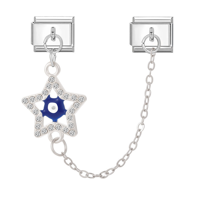 Wholesale Italian Charm Bracelet 9mm DIY Splicing Double Pendant  Stainless Steel Composable Bracelet