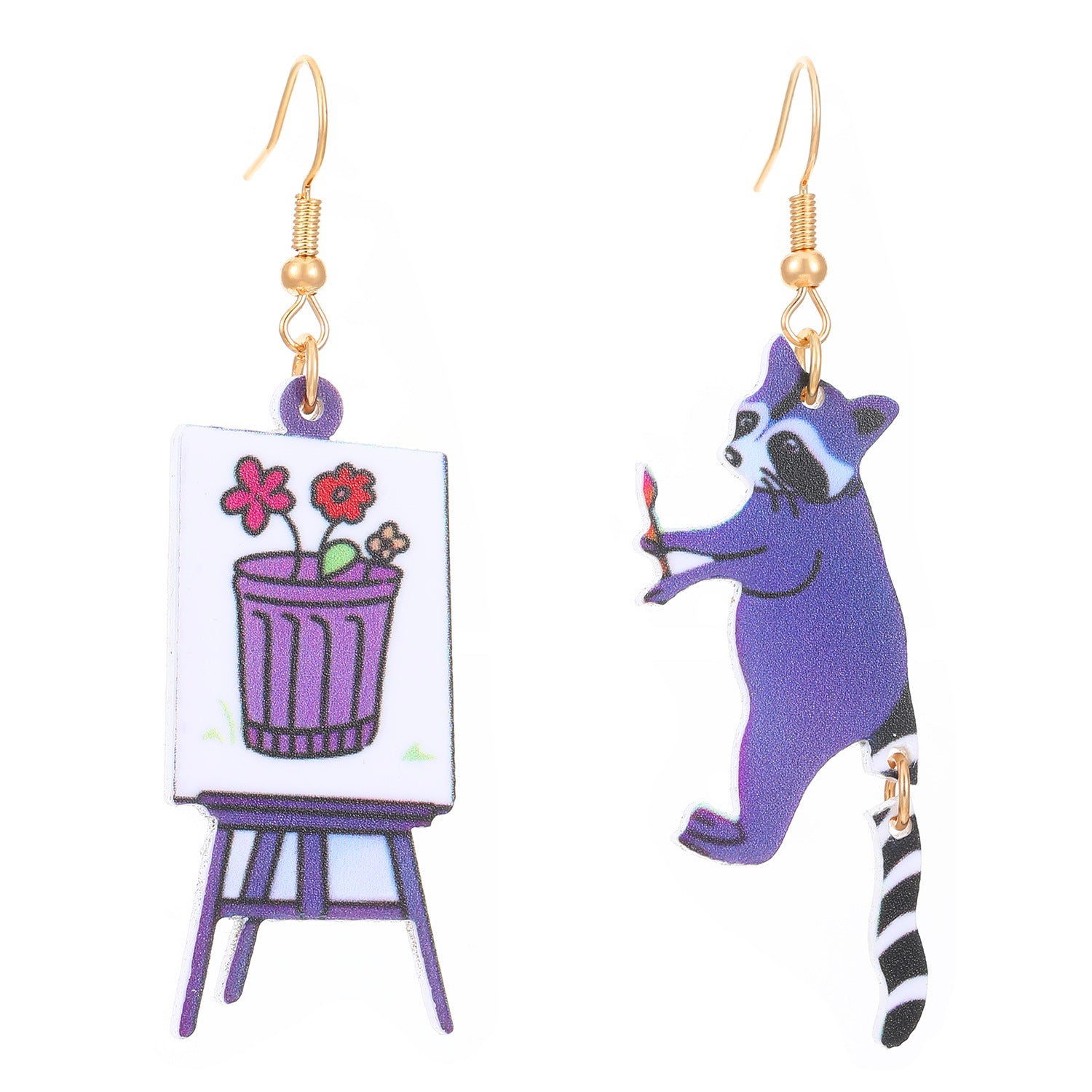 Wholesale  Ballet Dancing Cat Wood Earrings