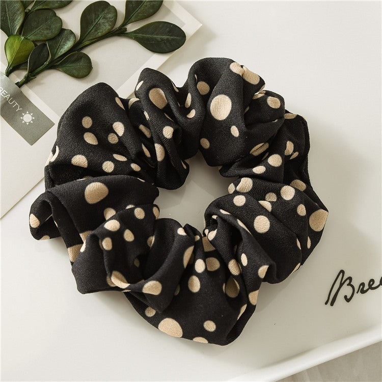 Wholesale 12pcs Hot Printed Colorful Polka Dot Large Intestine Hair Bands Hair Scrunchies ACC-HS-SanTai013