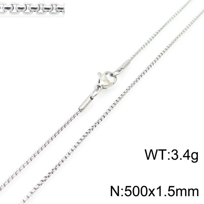Wholesale Electroplated 18K Gold Square Pearls Titanium Steel Necklaces ACC-NE-KaLun005