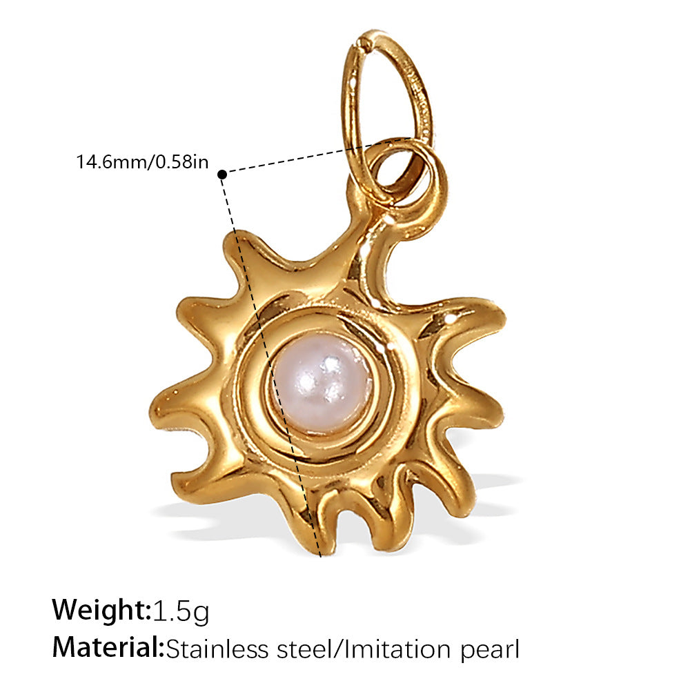 Wholesale wind hot sun moon stainless steel plated 18K gold Charms