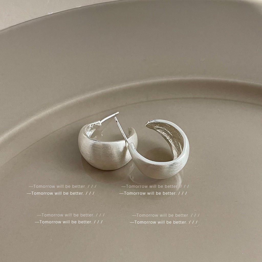 Wholesale Brushed Frosted Geometric Earrings Ear Studs ACC-ES-Eryu003