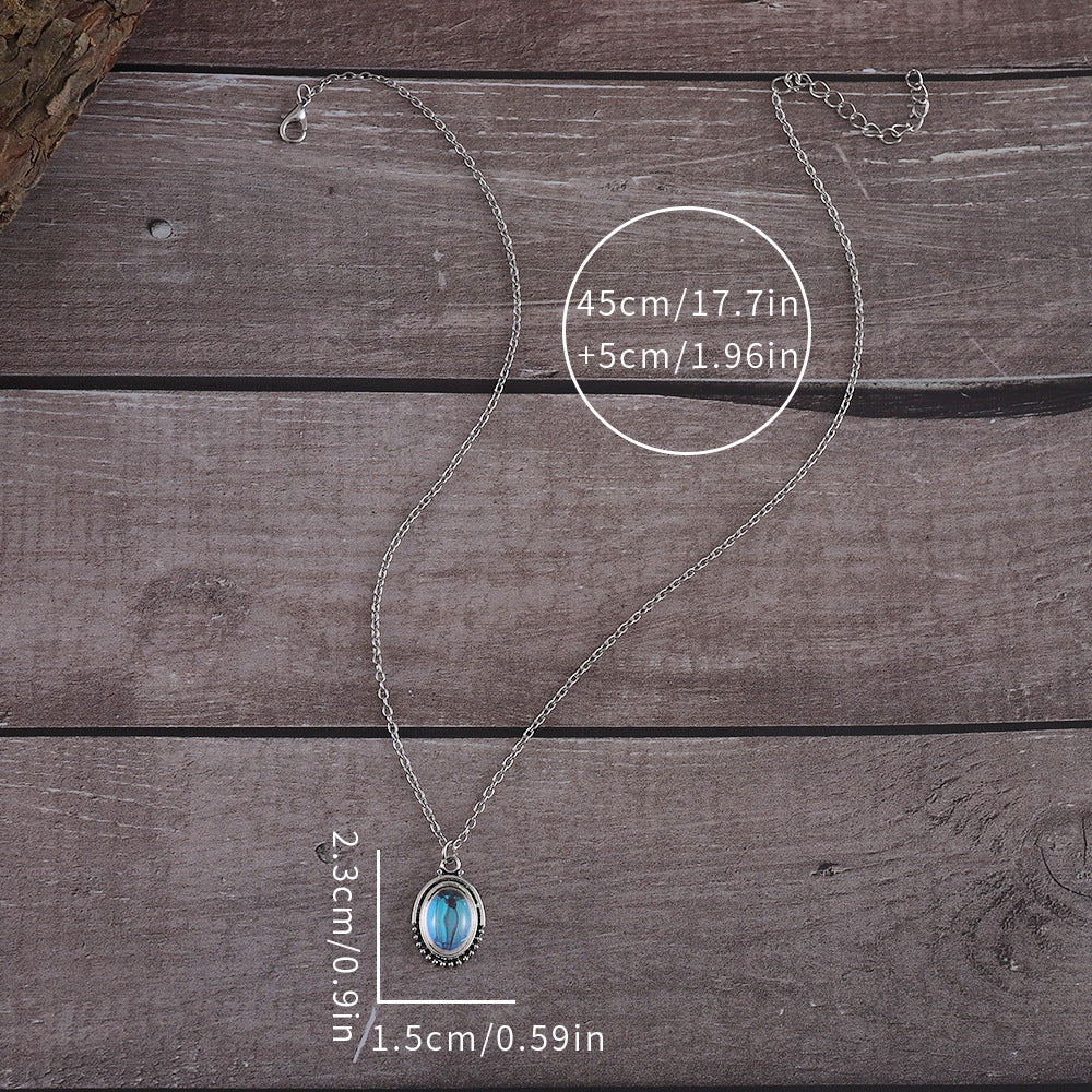 Wholesale Retro  Light Oval Zircon Necklace