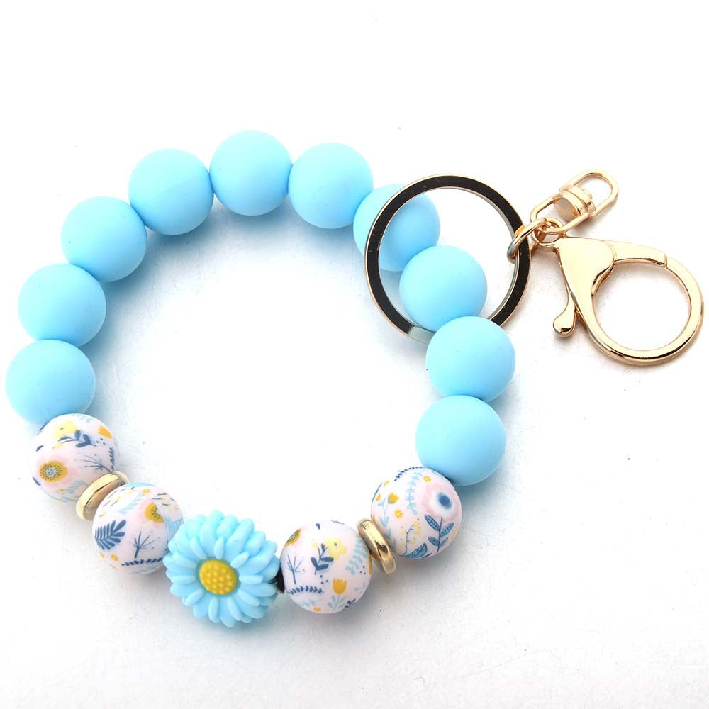 Wholesale Sunflower Silicone Bracelet Keychain ACC-KC-JinAn021