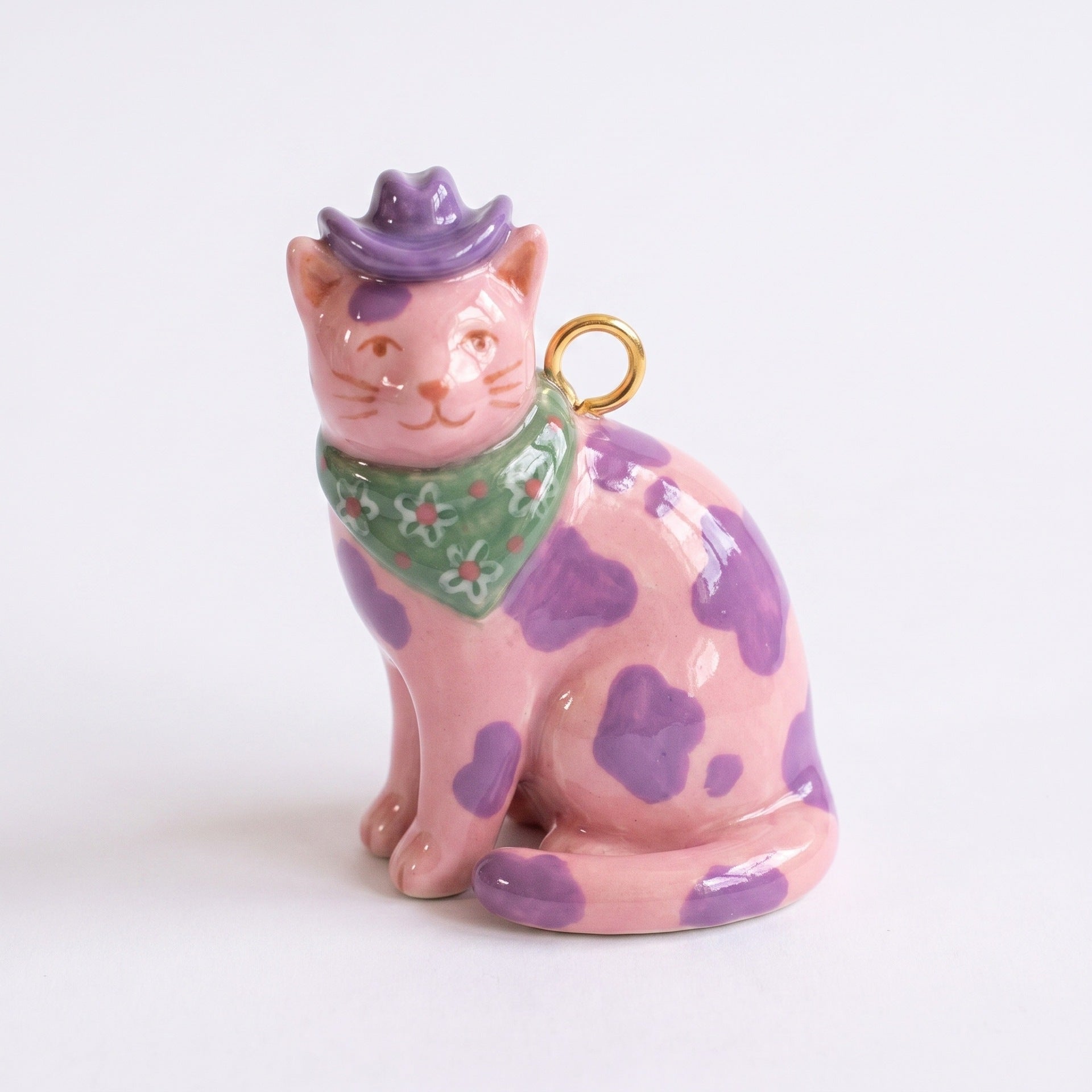 Wholesale Painted sy Cat 3D Pendant Colorful Drip Oil Design Top Hat Cat Charm For Necklace Bracelet Making Trendy Jewelry Accessory