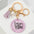 Wholesale MOM tassel pearl resin round card keychain