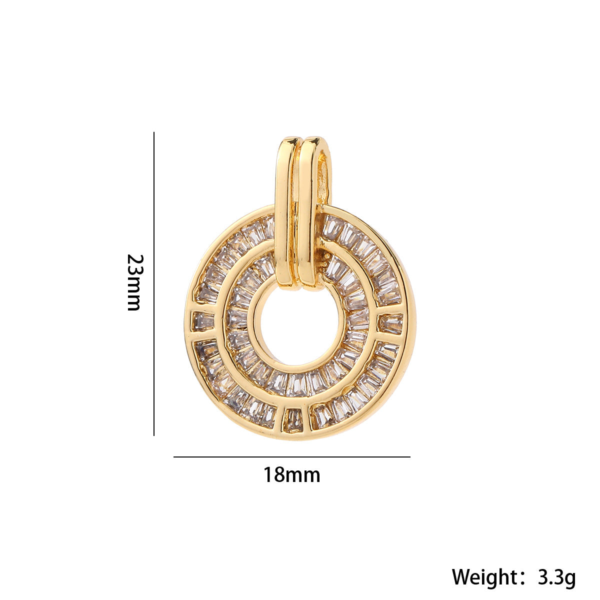Wholesale Gold Plated Brass Zircon Pendant Snowflake Necklace Charm Elegant Round DIY Jewelry Accessory For Women Casual Boutique Resale