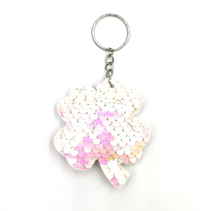 Wholesale Sequin Four-leaf Clover Creative Keychain