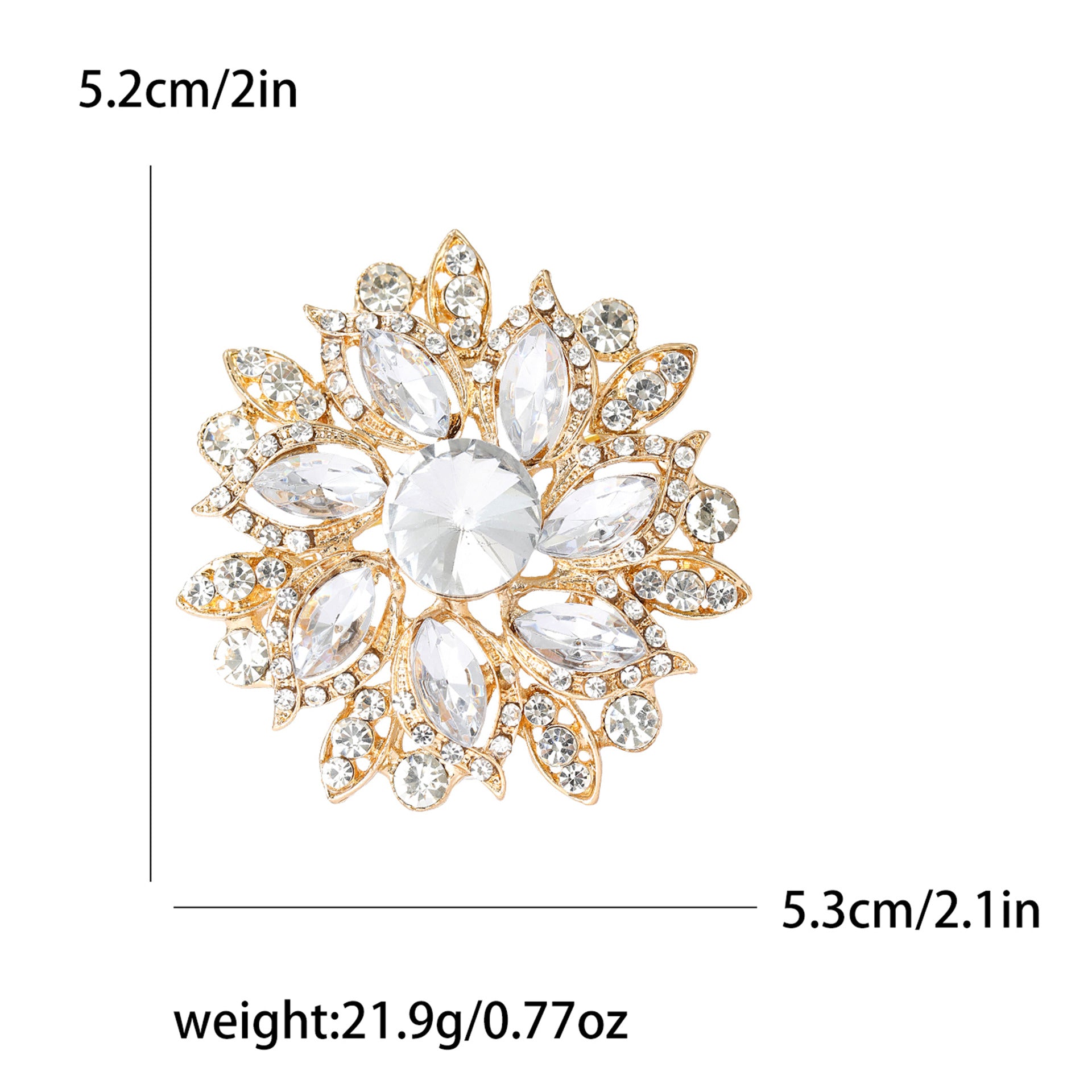 Wholesale Retro Flower Brooch Fashion Crystal Glass Women S Alloy Pin Casual Party Jewelry Accessory For Resale