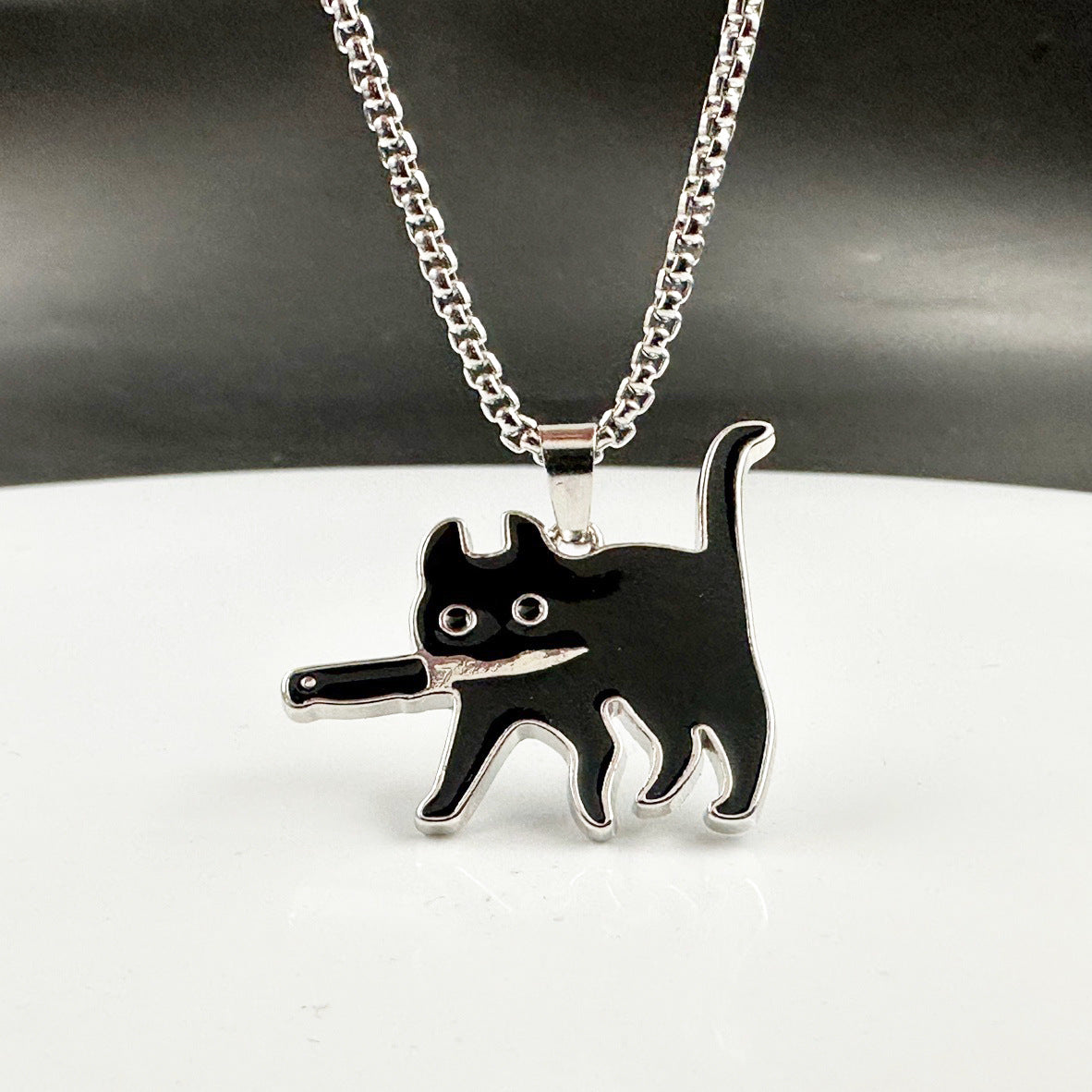 Wholesale Cartoon Black Cat Pendant Necklace - Trendy Gift for Women,  Fashion Jewelry Accessory